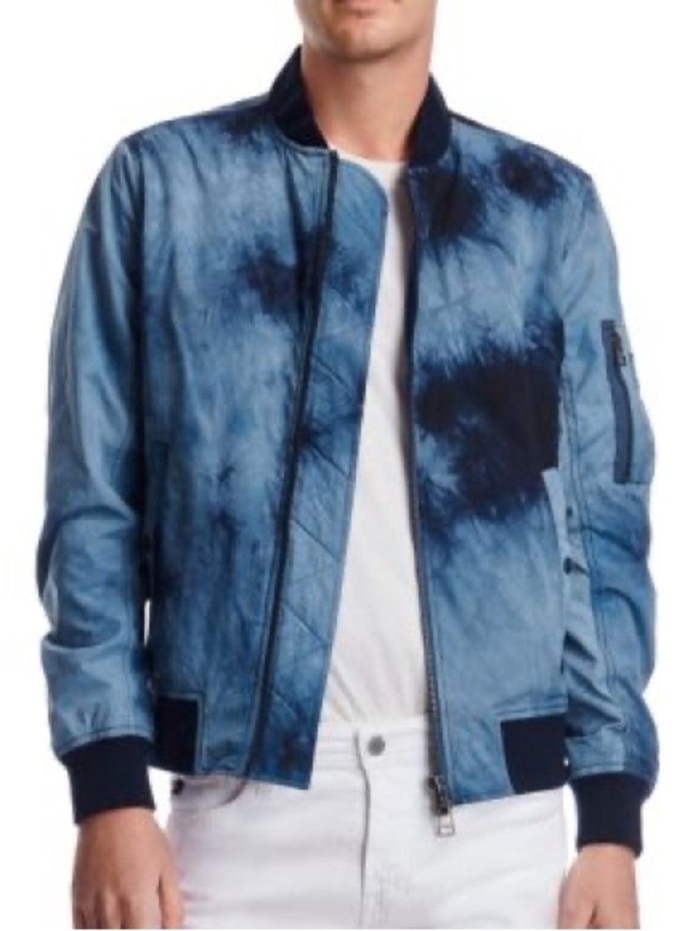 Joe’s Jeans Men’s Tie Dye Bomber Jacket Navy Blue Size M